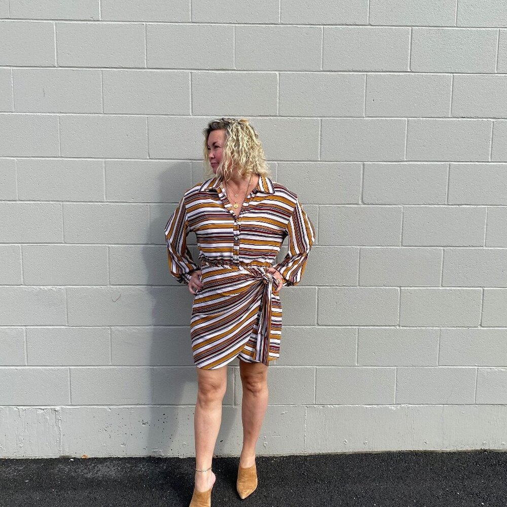 Wrap Skirt Shirt Mini Dress
